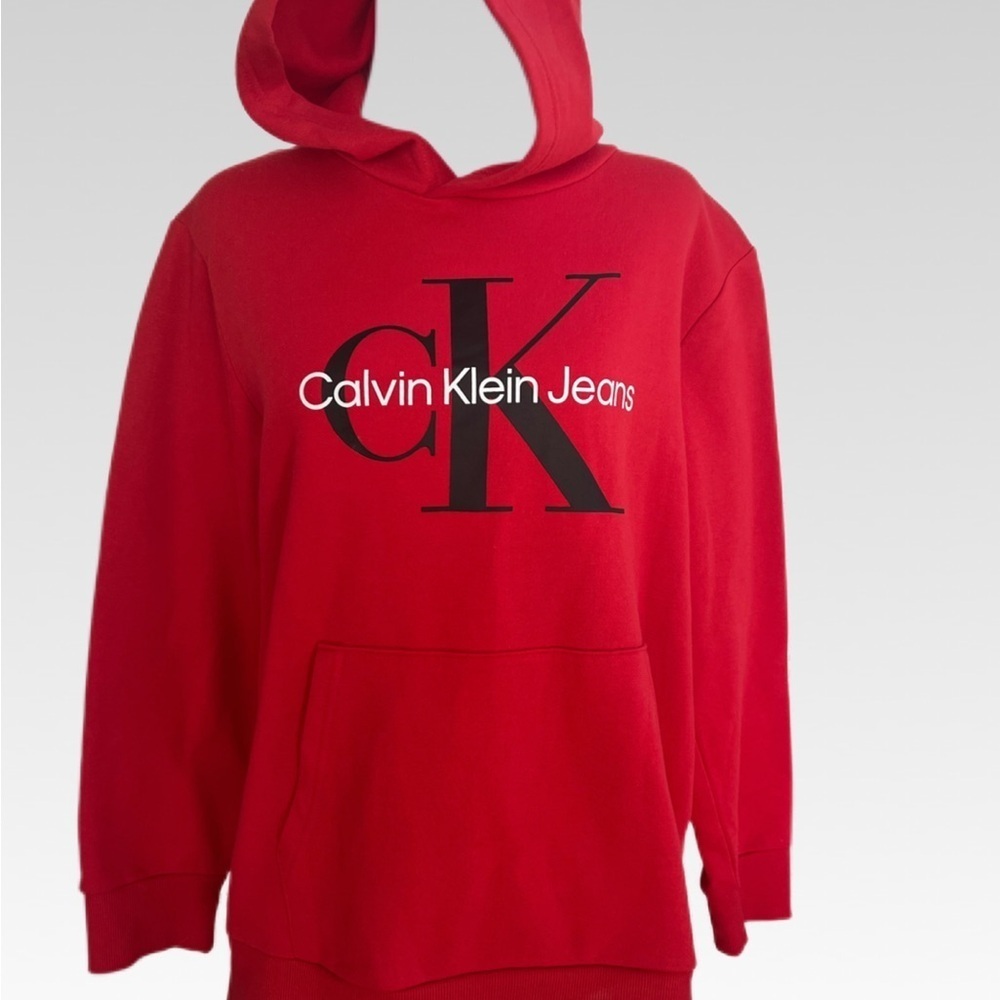 Calvin Klein Jeans Vibrant Red Hoodie size XL brand new.